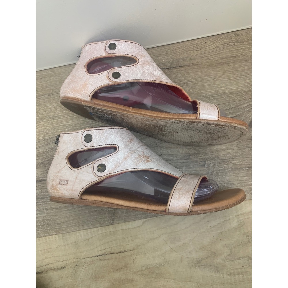Bed Stu Glayse Leather Gladiator Sandals 8 Boho Distressed Pink Womens - Picture 3 of 9